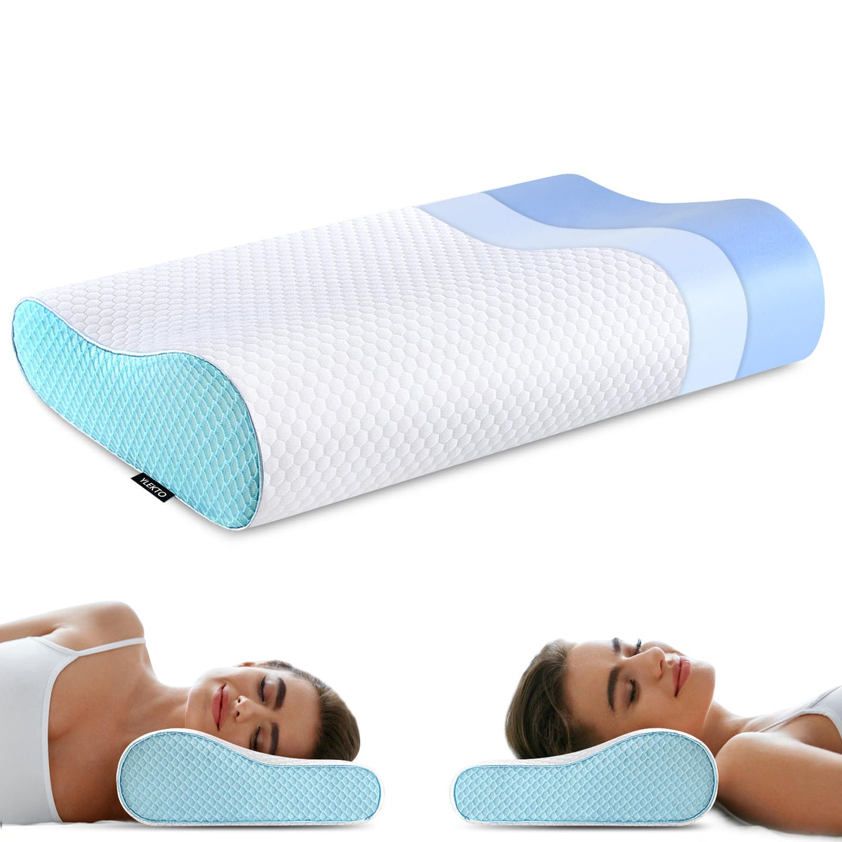 Ylekto memory foam pillow with cloud-like neck support for all-night comfort