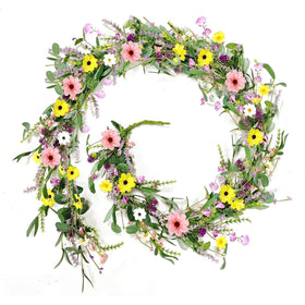 YLOLUL lavender-wisteria garland for archways adds vibrant year-round color.