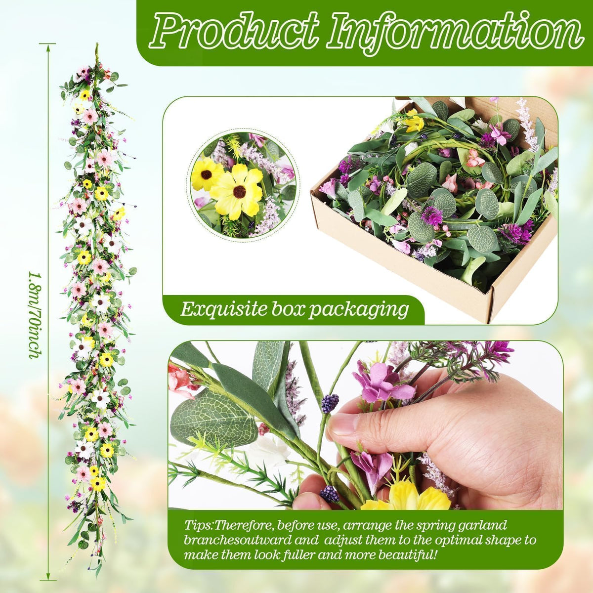 YLOLUL wisteria garland for indoor-outdoor spaces without wilting.
