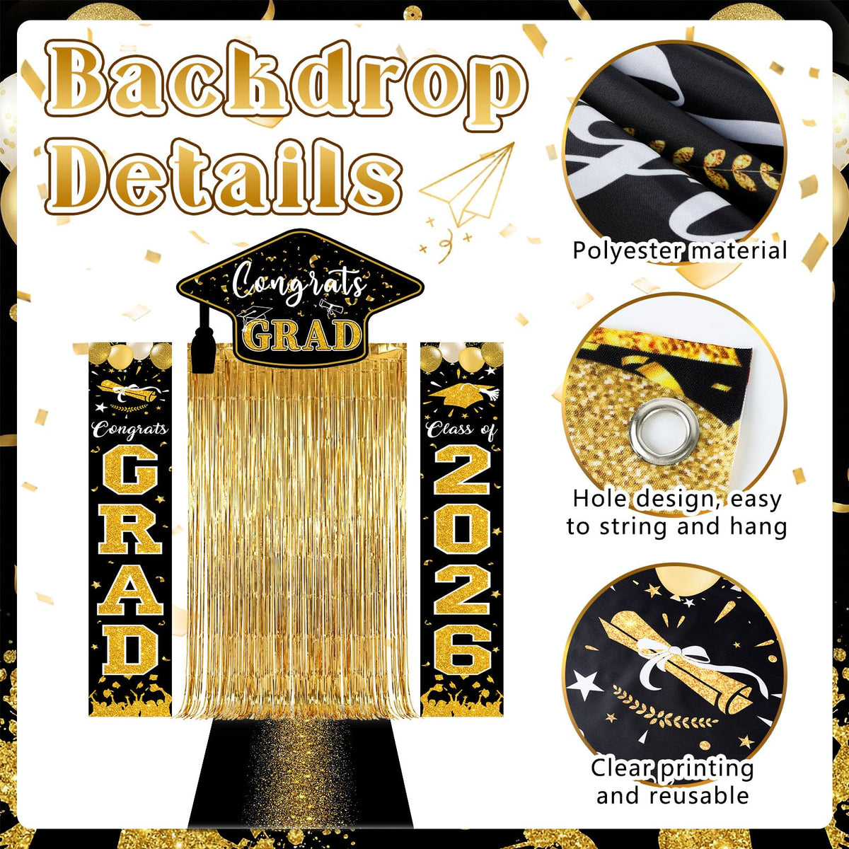 YLOLUL Gold fringe curtain panel adds shimmering entryway flair