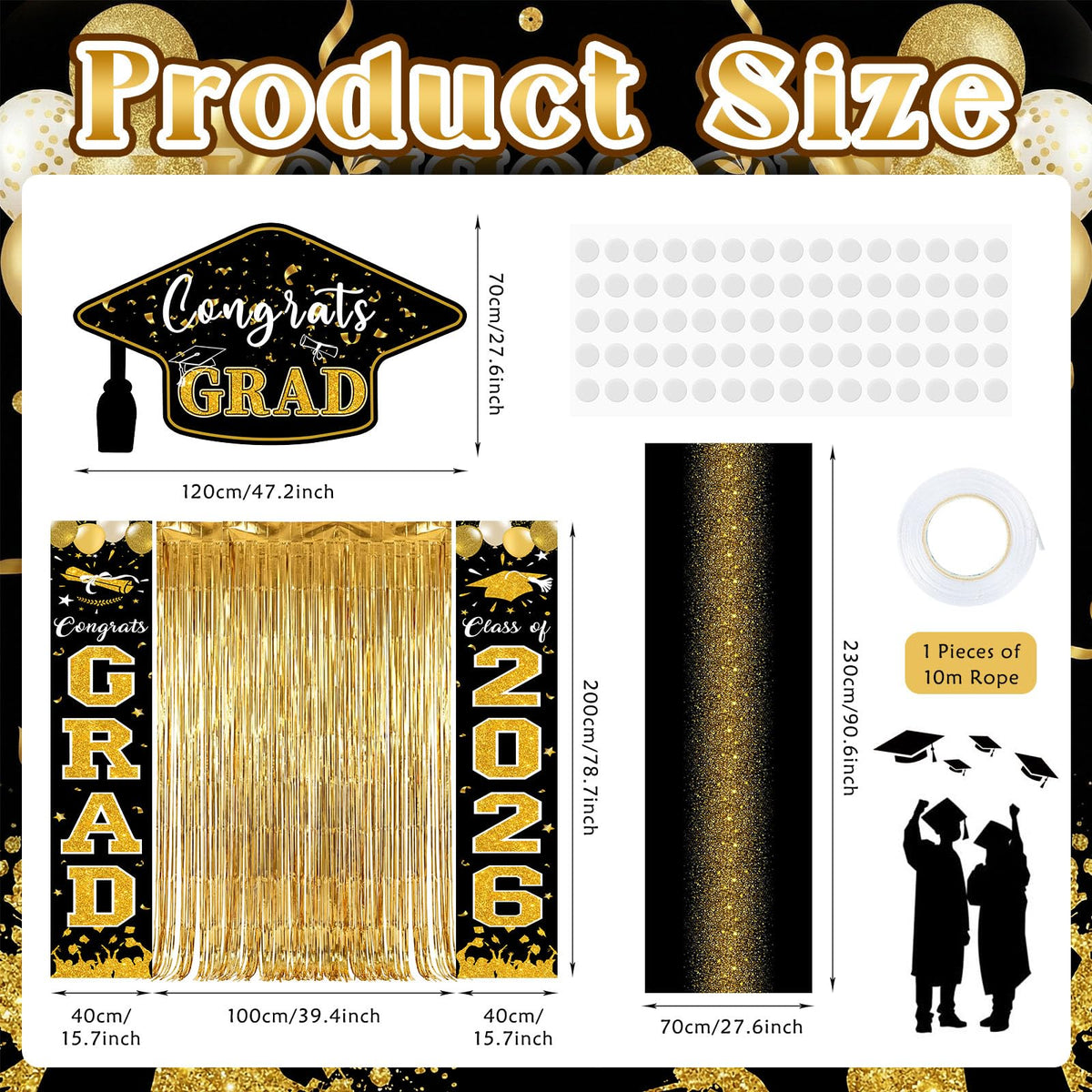 YLOLUL Graduation cap banner featuring celebratory typography for photo moments