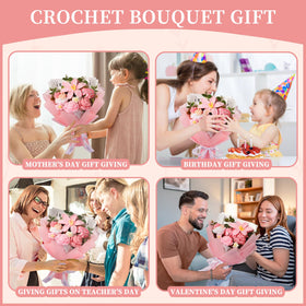 Ylwwccxf soft yarn detail, resilient crochet flowers suitable for display year-round.