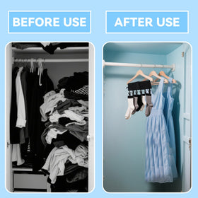 Ymcafmo 13-inch compact hanger fits in small spaces for quick drying.