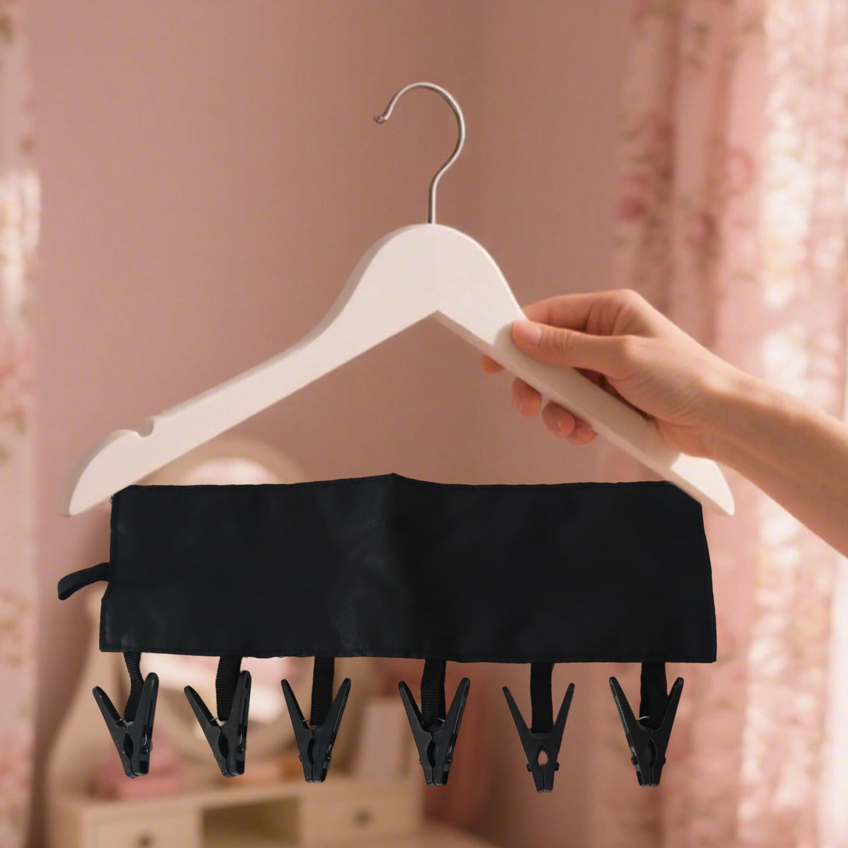 Ymcafmo foldable design travel drying rack for compact drying in tight spaces.