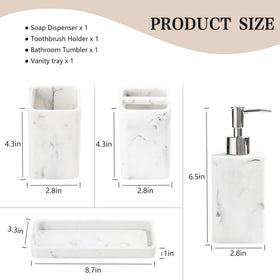 YMXYJM countertop display of the full 4-piece set in white