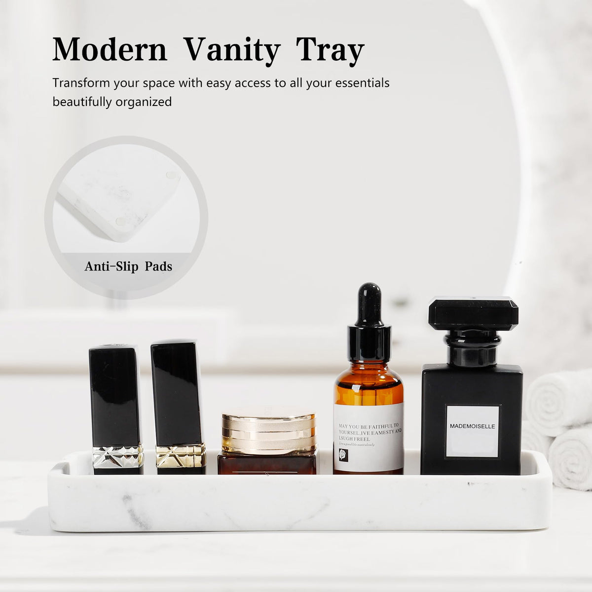 YMXYJM marble-look bathroom set adds modern elegance to the sink