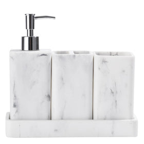 YMXYJM soap dispenser with marble look for a tidy sink