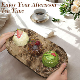 YMXYJM home decor tray oval marble complements modern interiors.