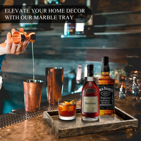 YMXYJM durable natural marble tray built to last on countertops.