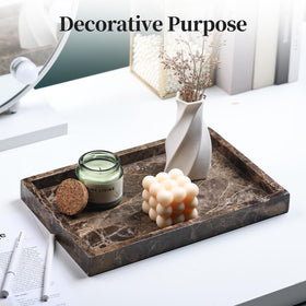 YMXYJM marble tray jewelry tray with non-slip base protects surfaces.