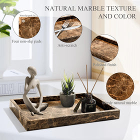 YMXYJM marble tray non-slip bottom prevents skidding on counters.