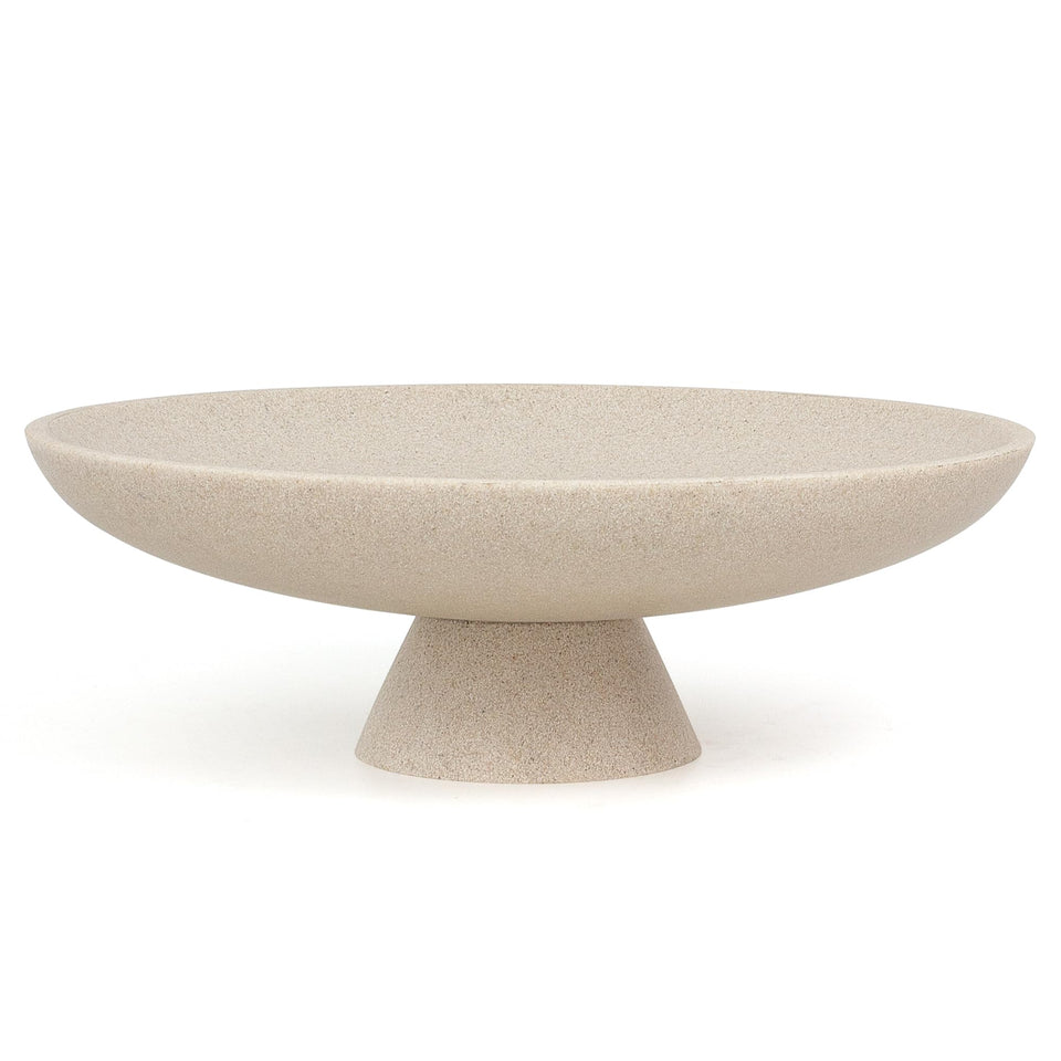 YMXYJM modern resin pedestal bowl top view, a stylish centerpiece for contemporary kitchens.