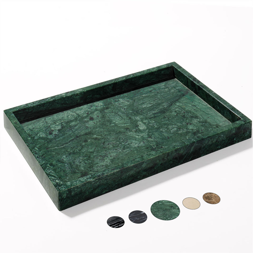 YMXYJM marble tray on bathroom counter for cosmetics with natural veining