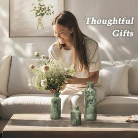 YMXYJM green resin vases living room display and mantle decor