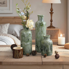 YMXYJM resin 3-piece vase set side view, versatile home decor accents