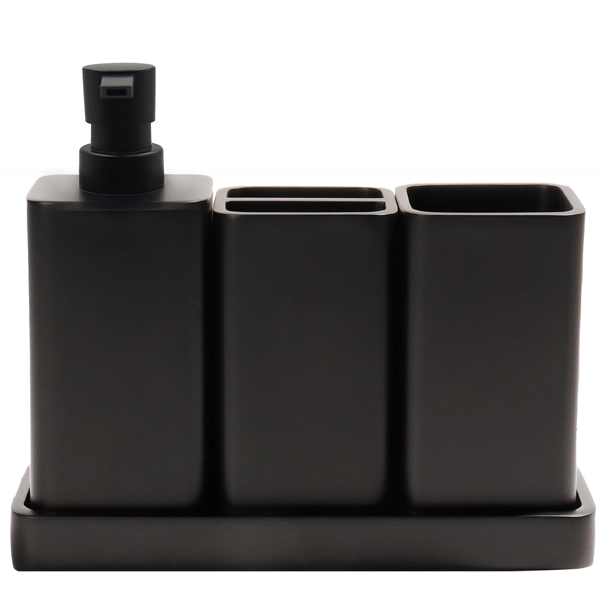 YMXYJM soap dispenser in matte black keeps counters organized.