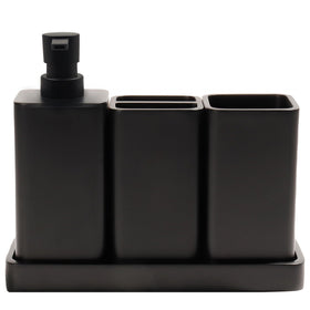 YMXYJM soap dispenser in matte black keeps counters organized.