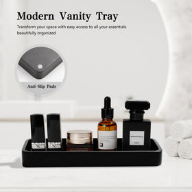 YMXYJM tray in matte black organizes jewelry and daily essentials.