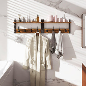 Ymyny wall-mounted entryway organizer in rustic brown