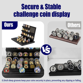 Yncotte challenge coin display flag accent adds military-inspired aesthetics.