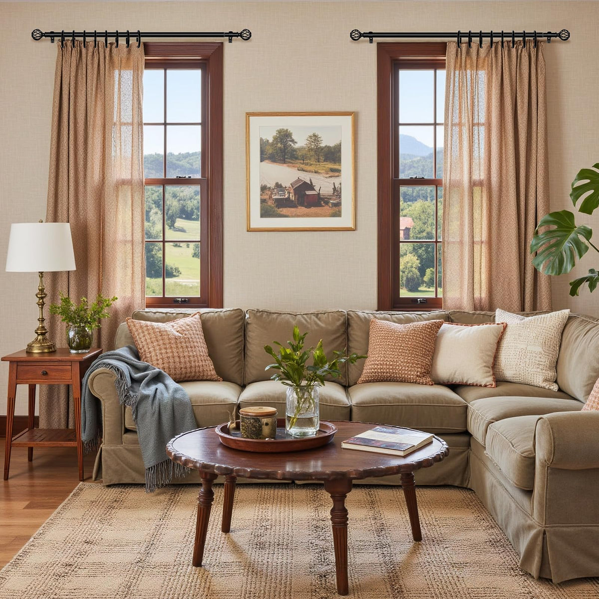 Heavy-duty YNL curtain rod 1-inch diameter supports substantial drapes securely