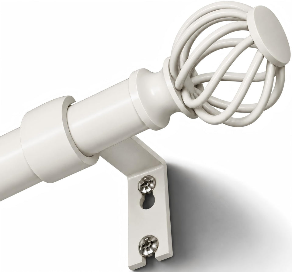 ynl curtain rod close-up shows sturdy white finish for lasting stability