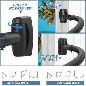 YNL curved design helps prevent curtain cling and water spray