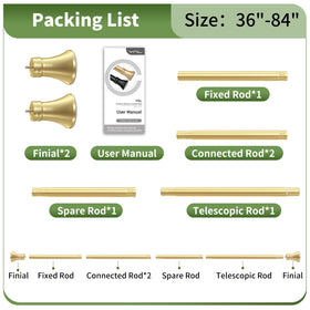 YNL Gold Shower Rod durable waterproof finish for daily use.