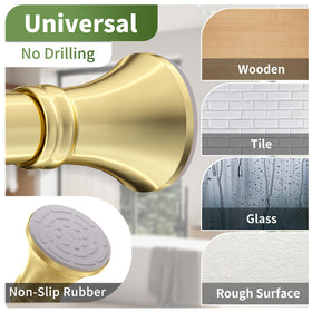 YNL Gold Shower Rod stainless steel 304 resists rust in wet areas.