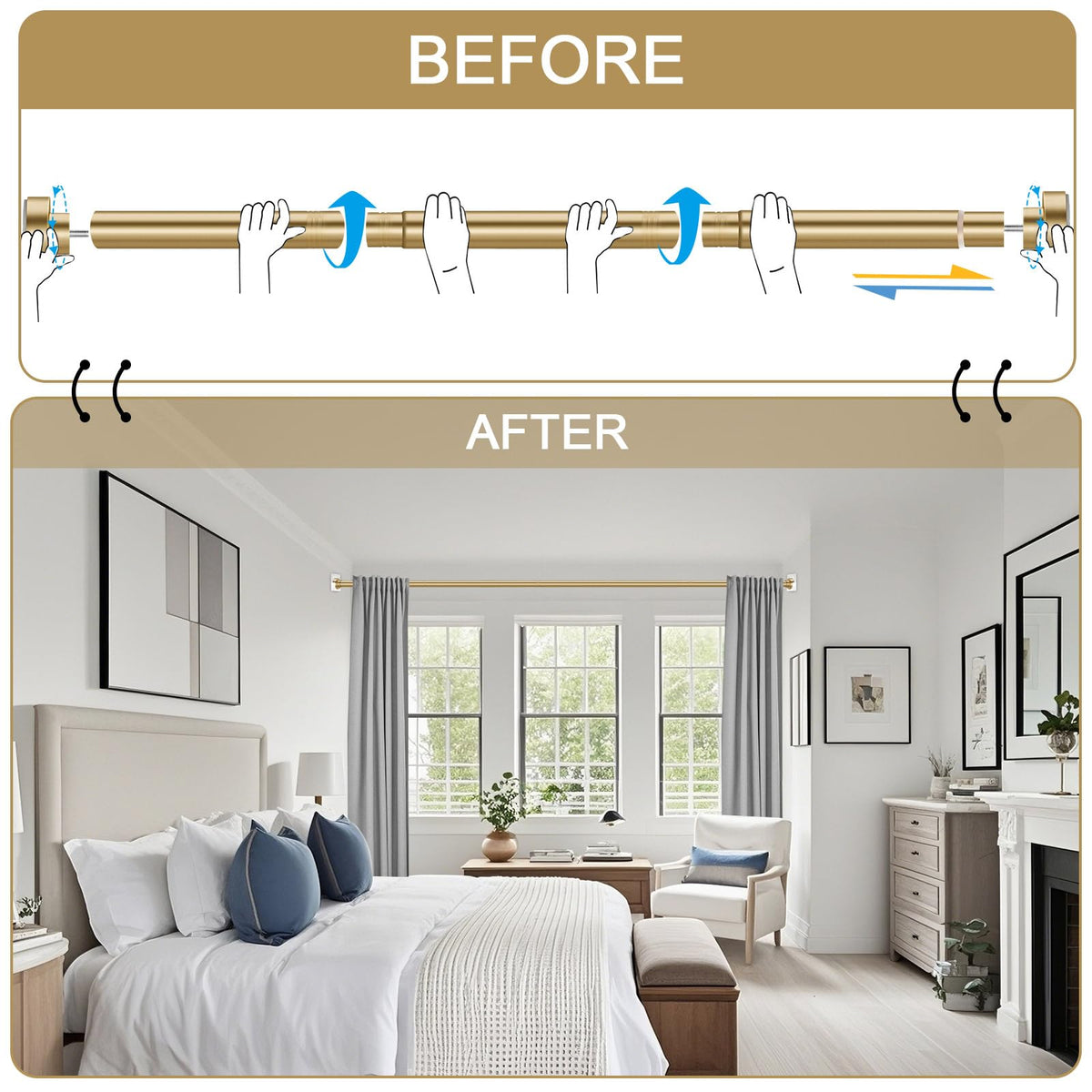 YNL tension shower rod versatile-use in multiple spaces