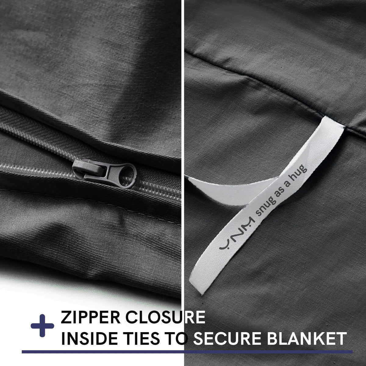 Durable zipper closure for easy removal and secure fit.