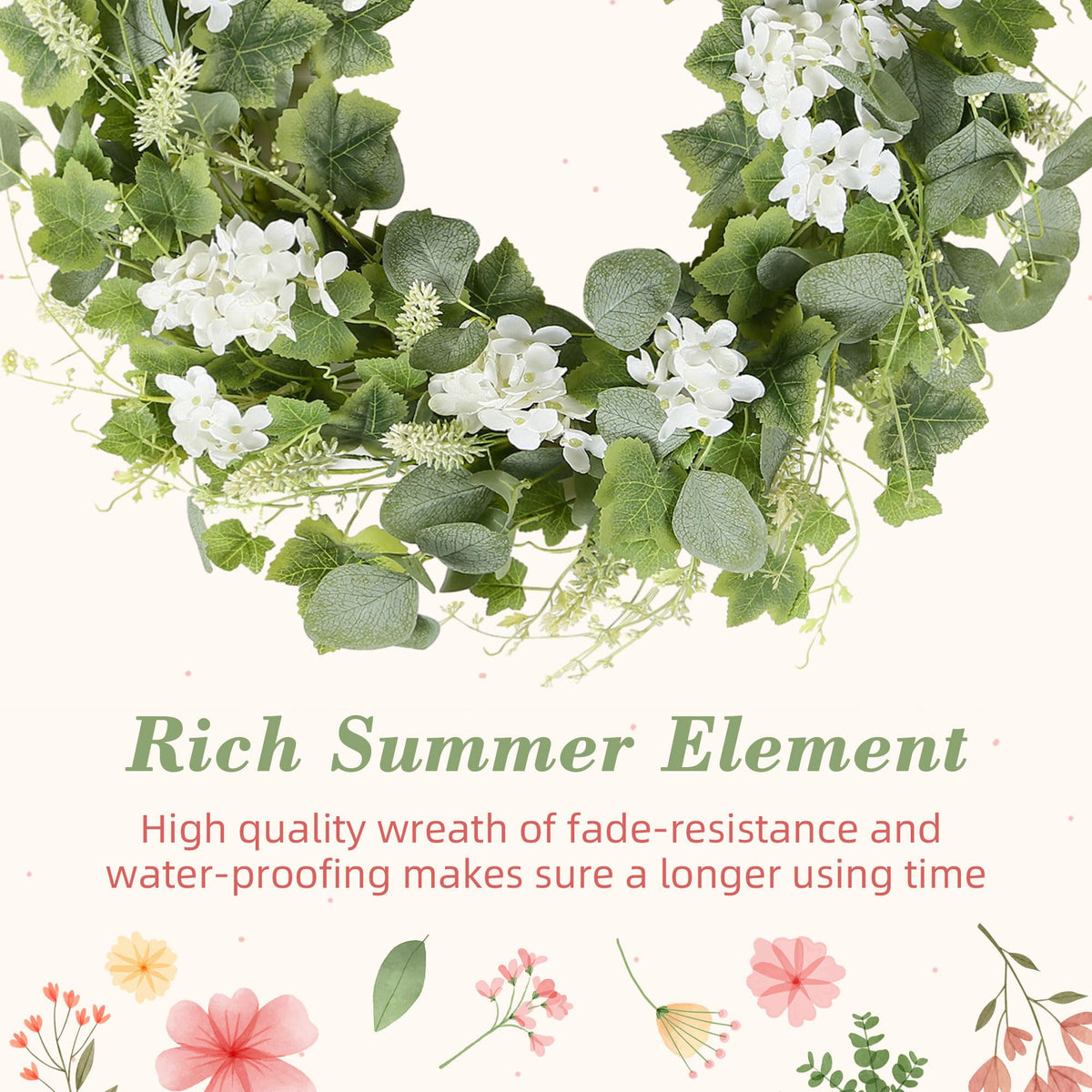 YNYLCHMX wreath hung on wall for bright, nature-inspired decor