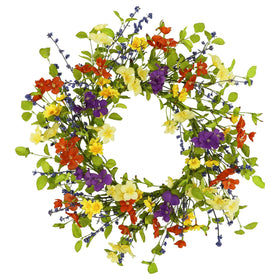 YNYLCHMX 18-inch wreath for the front door adds color and curb appeal.