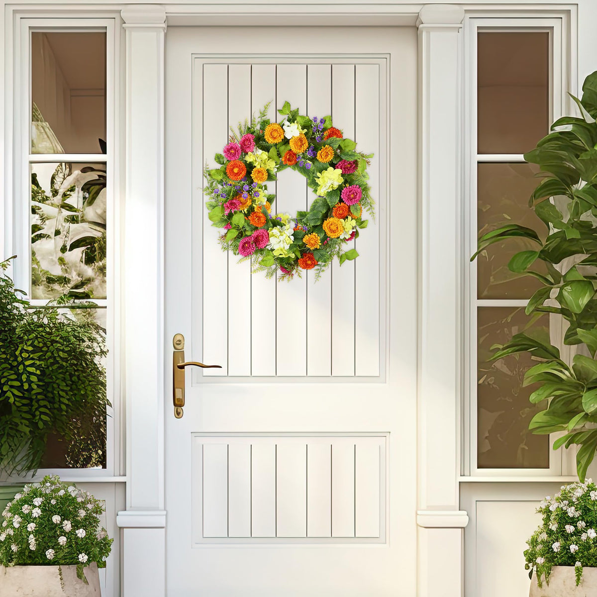 18-inch YNYLCHMX wreath ideal for front door decor and entryways