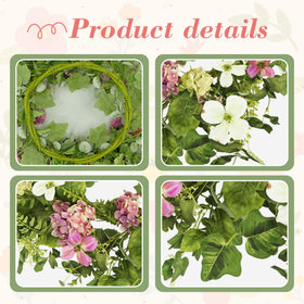 YNYLCHMX 18-inch wreath designed for versatile indoor-outdoor use.