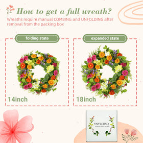 YNYLCHMX artificial daisy wreath with colorful accents for year-round styling