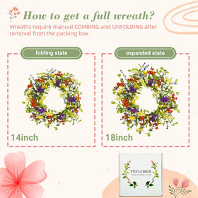 YNYLCHMX artificial floral wreath features lifelike petals for year-round charm.