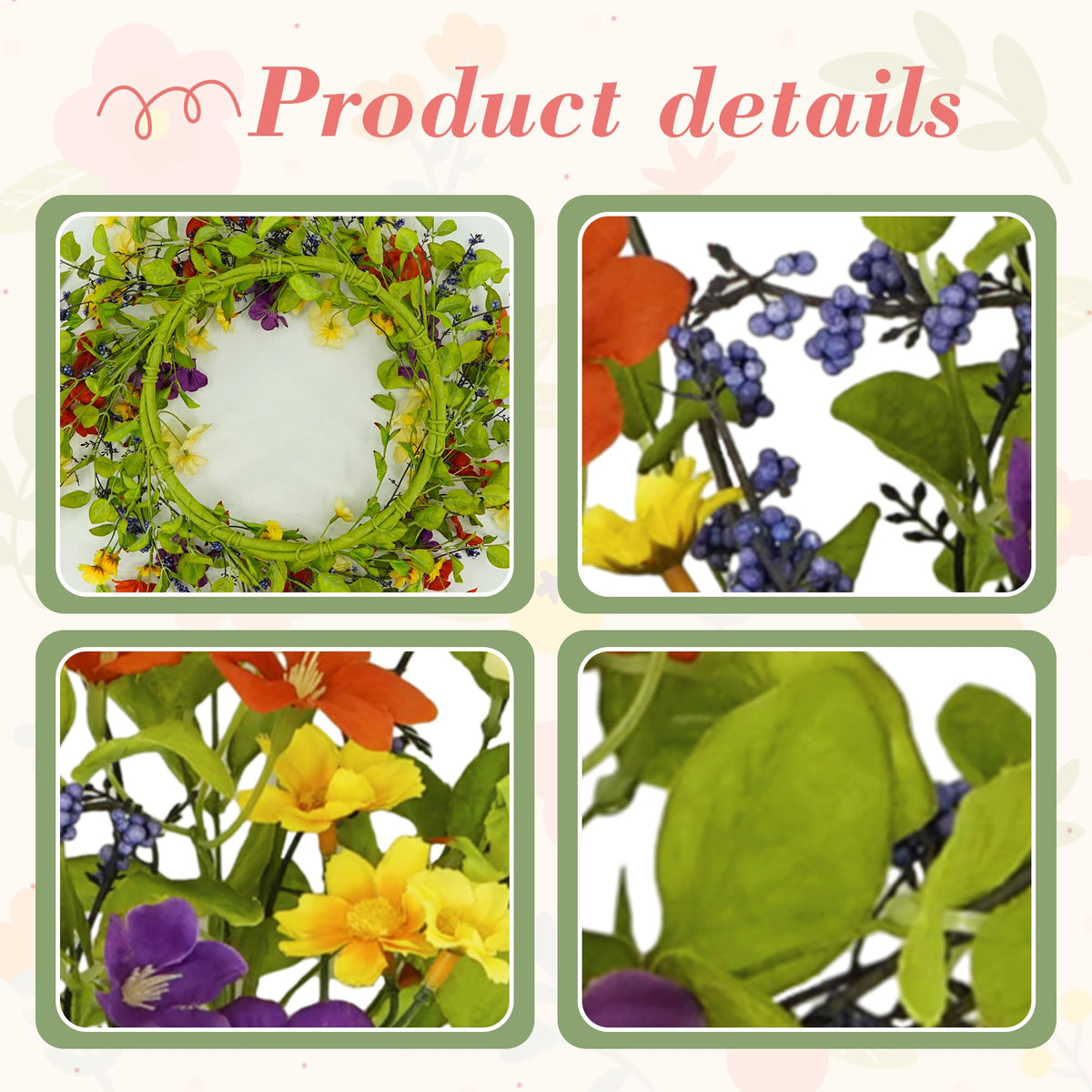 YNYLCHMX green foliage wreath enhances walls, windows, or mantels.