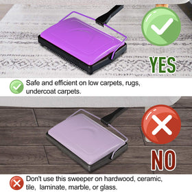 Yocada carpet sweeper picks up paper clips and small scraps