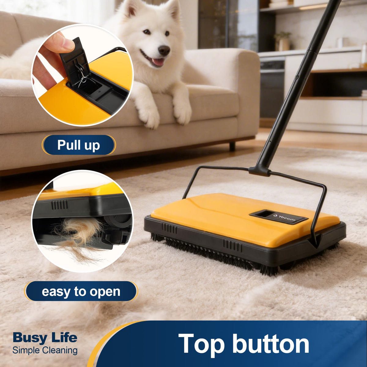 Yocada cordless non-electric design eliminates cords during cleaning.