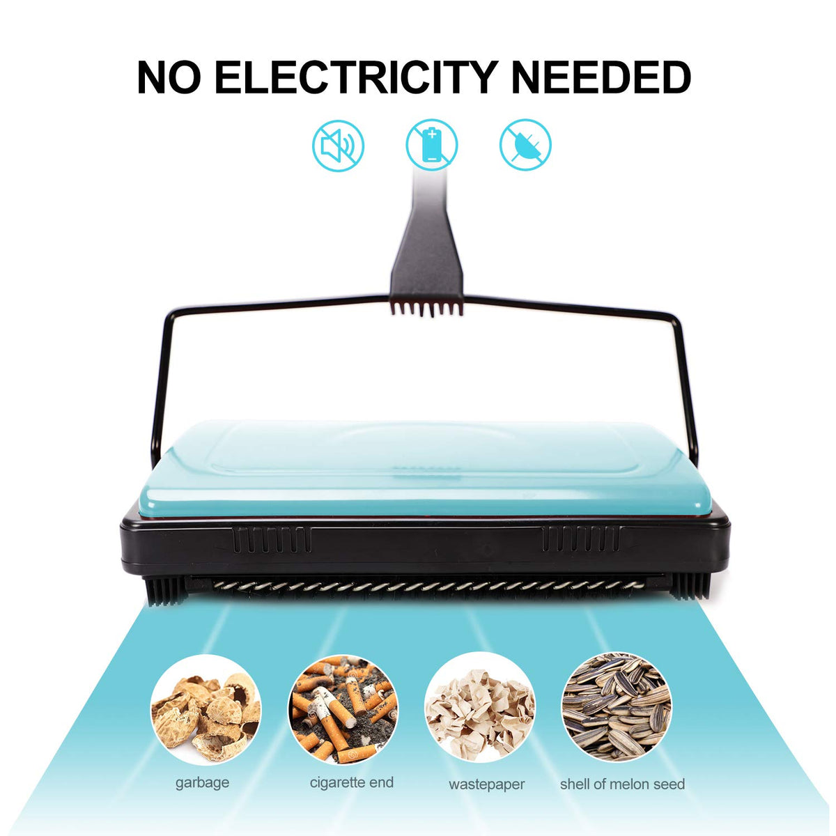 Yocada blue sweeper captures pet hair for quick cleanup