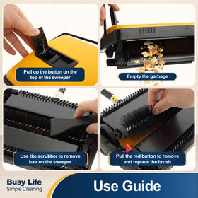 Yocada cleans pet hair from carpets without electricity.