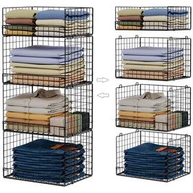 Yociyoga 4-tier closet organizer stackable for easy wardrobe separation.