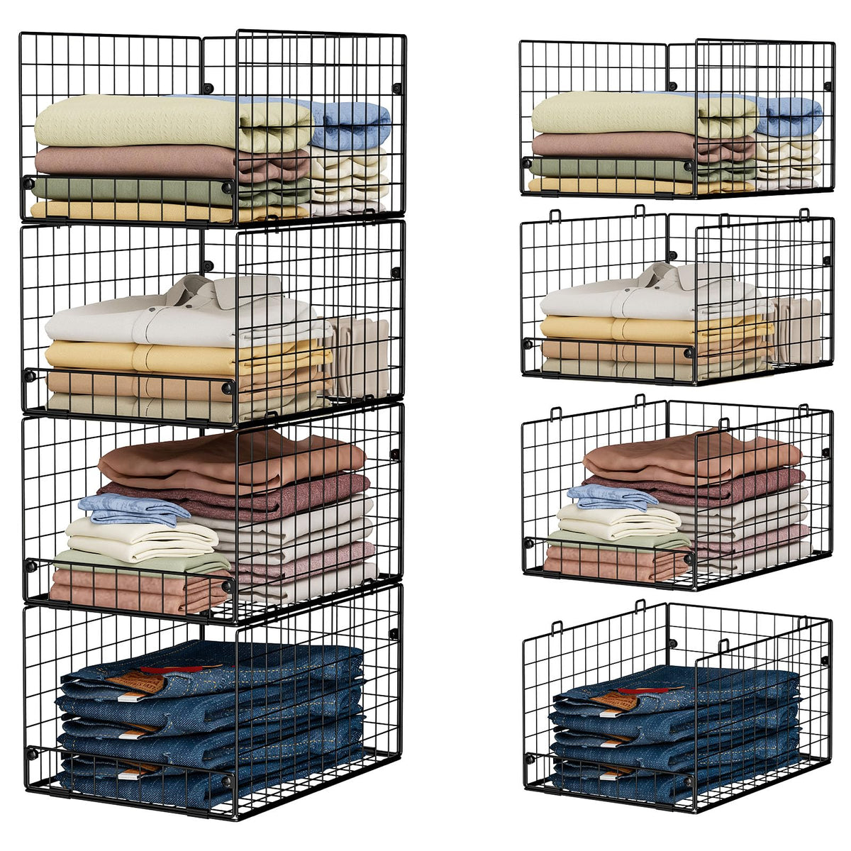 Yociyoga 4-Tier Stackable Closet Organizers packaged for space-saving storage.