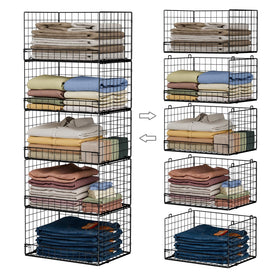 Yociyoga 5-tier organizer front view shows sturdy wire shelves for wardrobe organization.