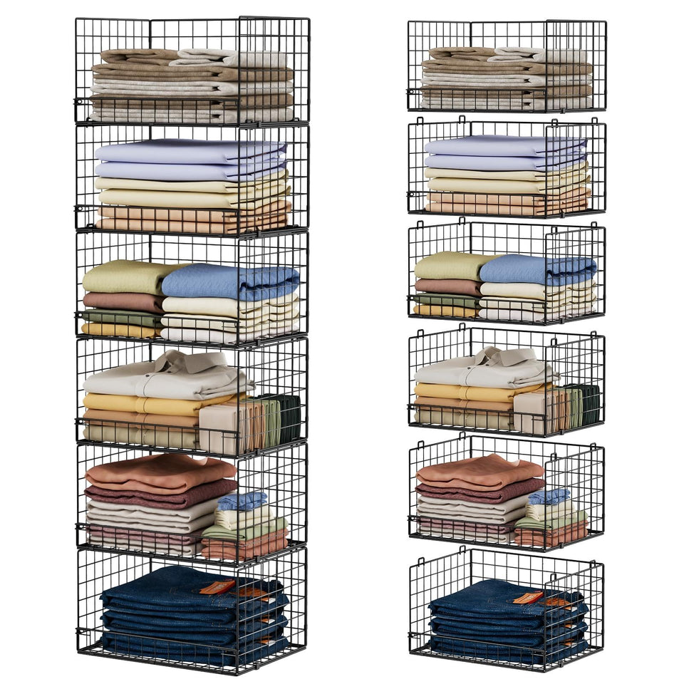 Yociyoga 6-tier closet organizer front view shows compact, accessible storage for wardrobes.