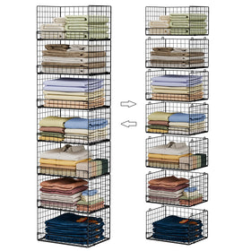 Yociyoga 7 tier stackable closet organizers front view showing accessible storage