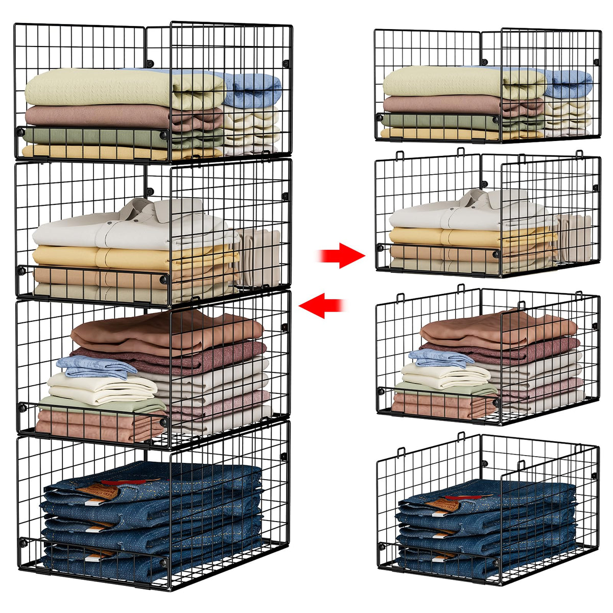 Yociyoga compact wardrobe system creates organized closets with visible items.