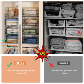 Yociyoga foldable closet shelf organizer saves space when not in use.