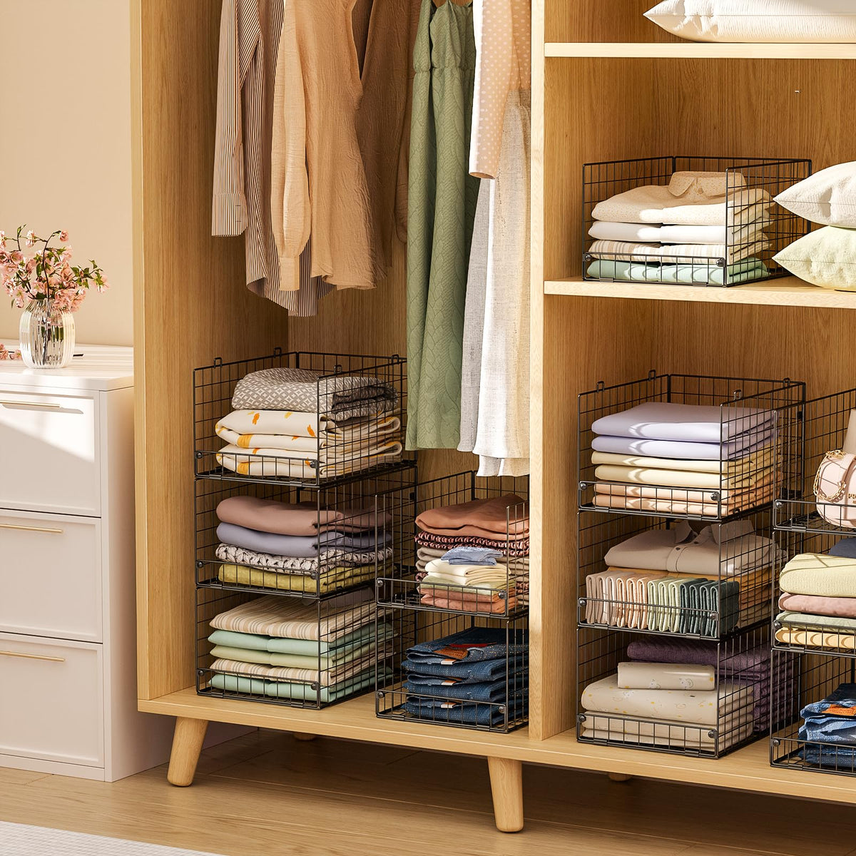 Yociyoga foldable closet shelves compact storage ready to tuck away.